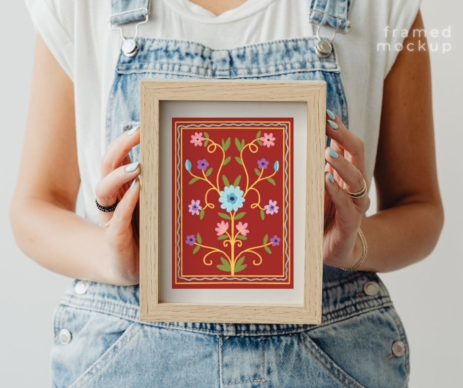 Red Folk Flower (Print)