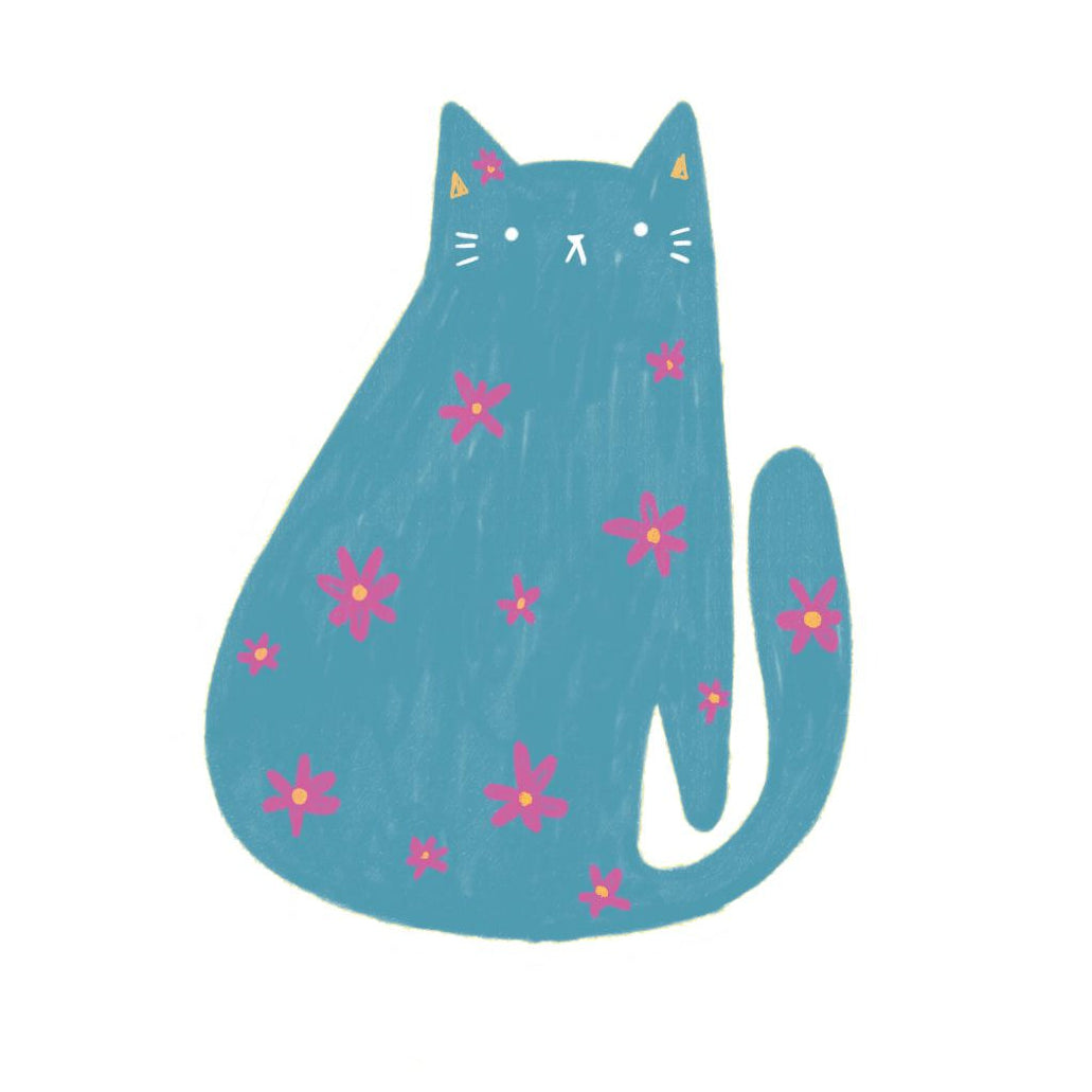 Teal Purrenial Bloom Sticker