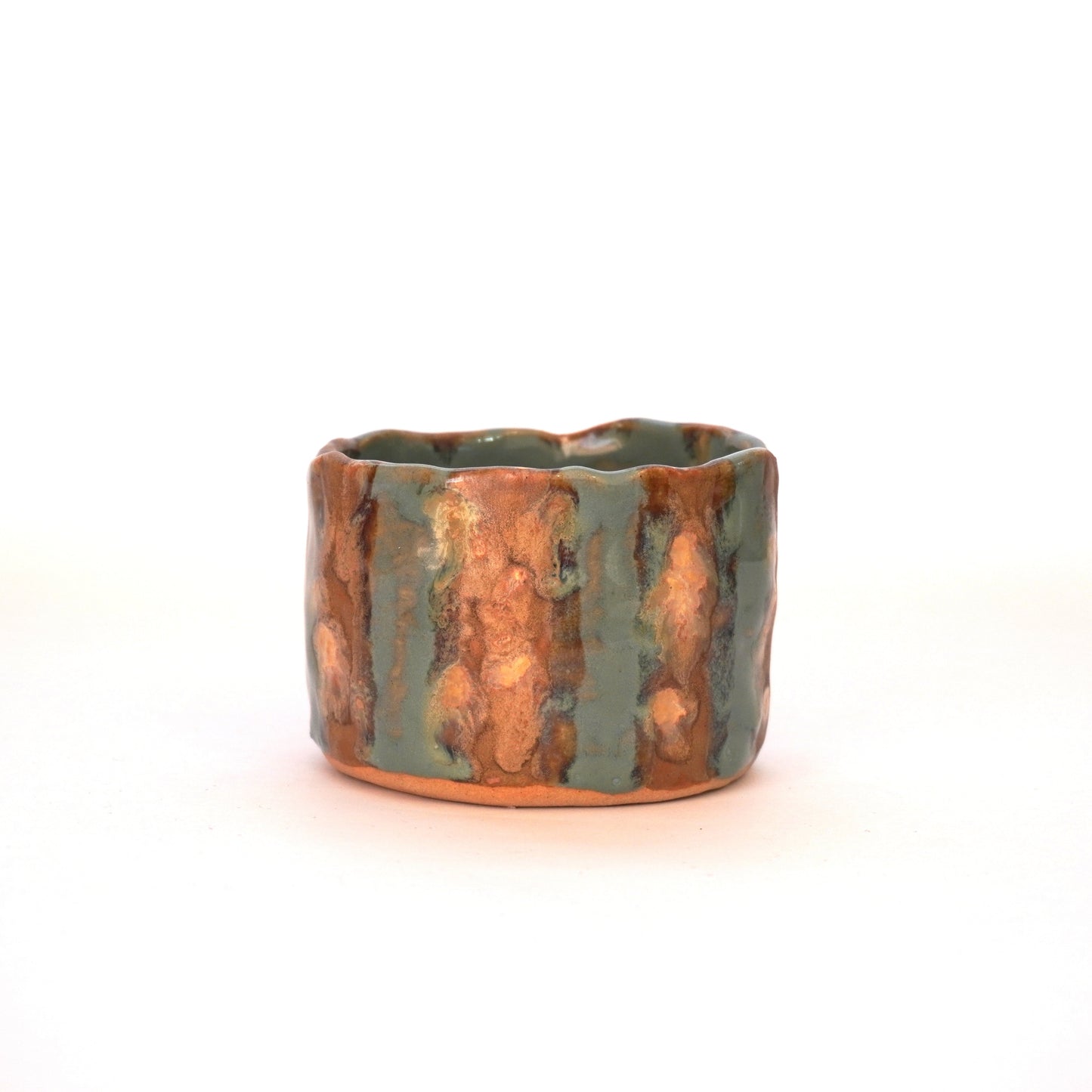 Turquoise Stripey Pot 2