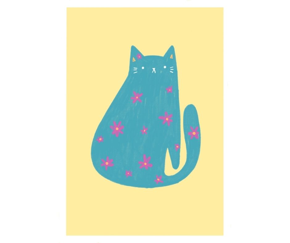 Turquoise Purrenial Bloom (Print)