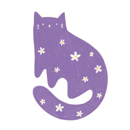 Mauve Purrenial Bloom Sticker