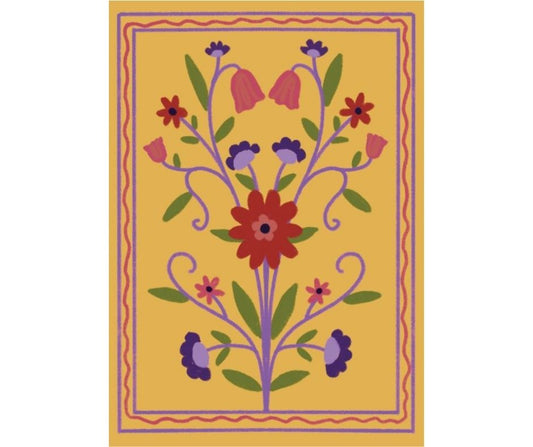 Yellow Folk Flower (Print)