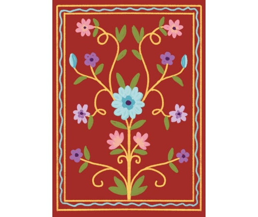 Red Folk Flower (Print)