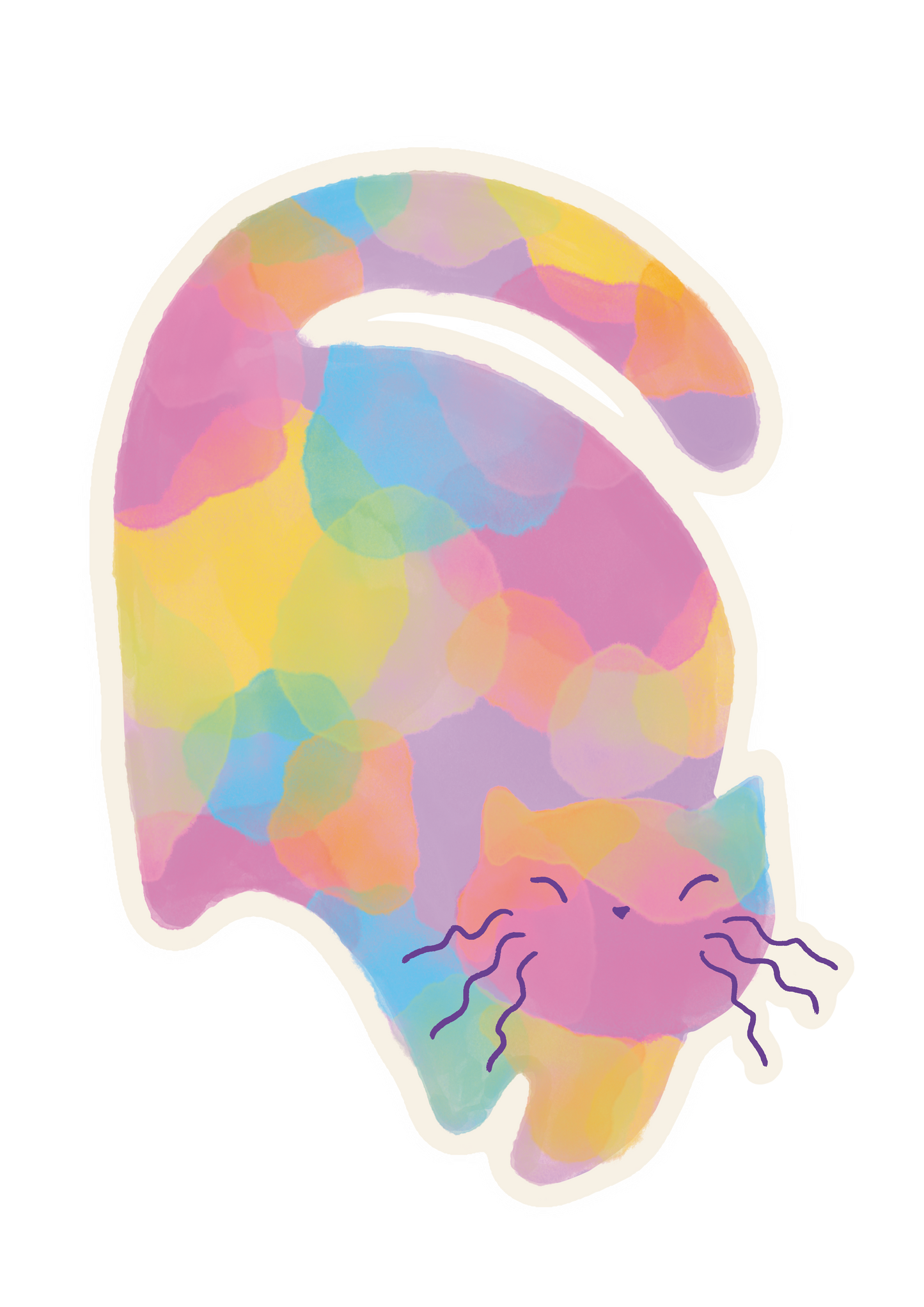 Watercolour Cat 2 Sticker