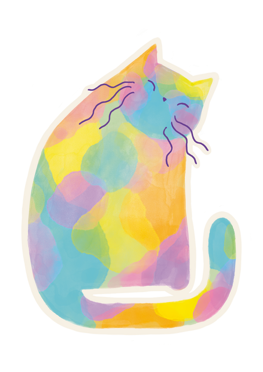 Watercolour Cat 3 Sticker