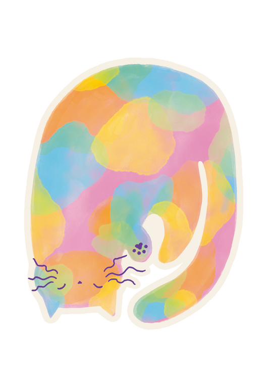 Watercolour Cat 4 Sticker
