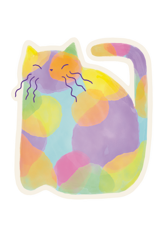 Watercolour Cat 5 Sticker