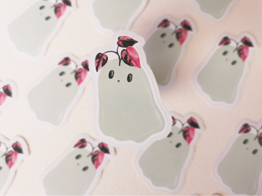 Philodendron Pink Princess Plant Ghost Sticker